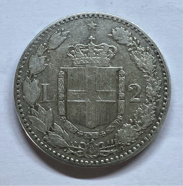 Italia 2 liras 1887 de plata