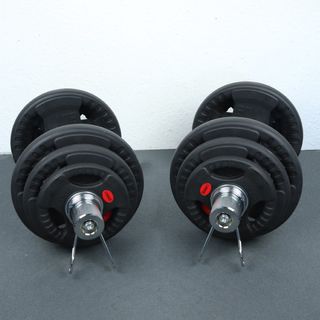Kit de mancuernas olímpicas con discos hasta 41kg