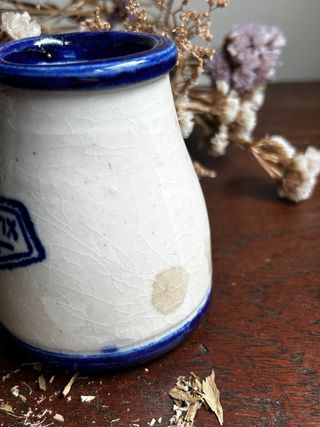 Tarro de mostaza loza francesa vintage