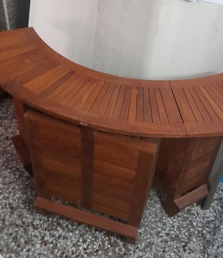 Barra bar madera teca plegable