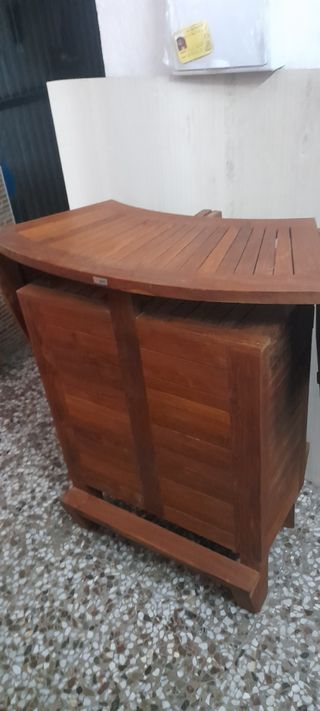 Barra bar madera teca plegable