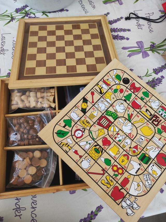 lote juegos mesa madera