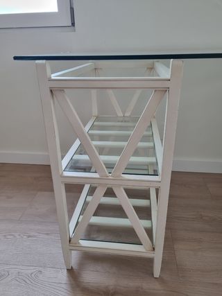 Escritorio cristal y madera