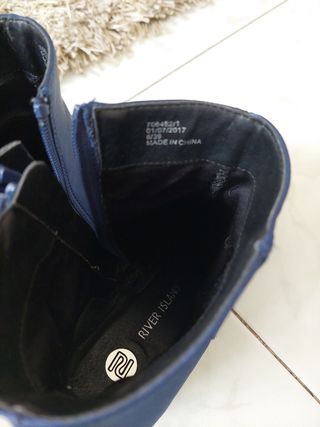Stivaletti blu in raso