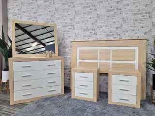 DORMITORIOS - CABECERO Y DOS MESITAS (MAS MUEBLES)