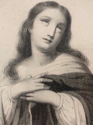 Marco antiguo con litografía religiosa