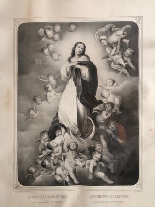 Marco antiguo con litografía religiosa