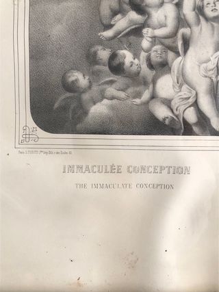 Marco antiguo con litografía religiosa