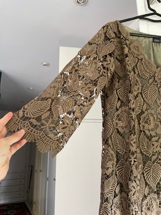 Vestido madre de la novia marron encaje