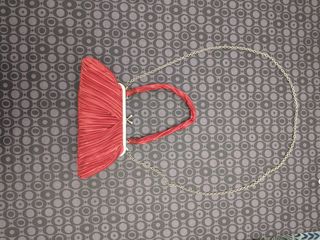 Bolso de fiesta tela raso rojo