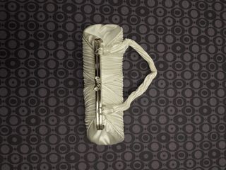 Bolsa de fiesta tela raso blanco roto