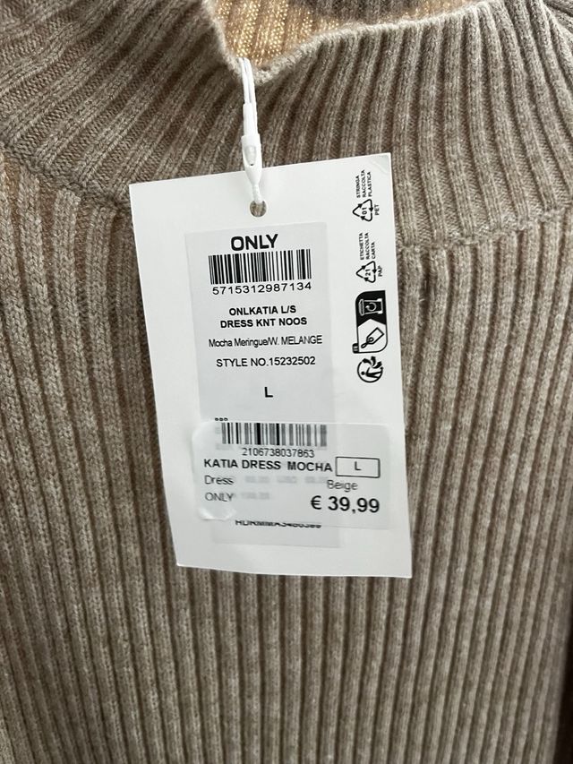 Abito only in lana maxipull beige