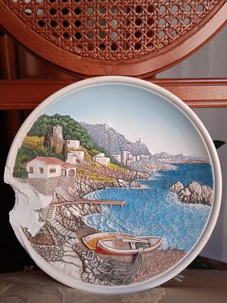 AÑOS 50 RELIEVE MAGISTRAL PLATO CUADRO COLGANTE