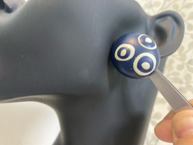 Orecchini blu bianco stile Kusama