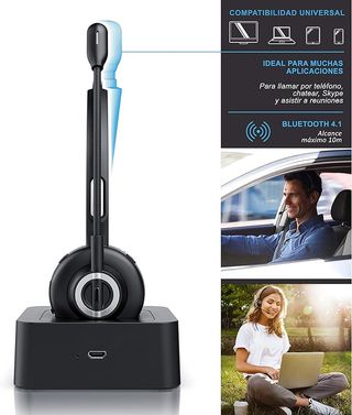 Auriculares inalámbricos Bluetooth con micrófono