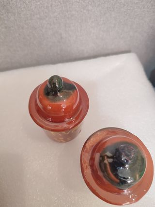 Conjunto Cerámica; 2 Tarricos Y Plato Aceitunas