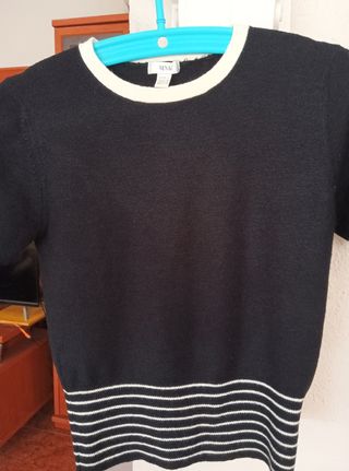 Jersey negro y blanco Mango