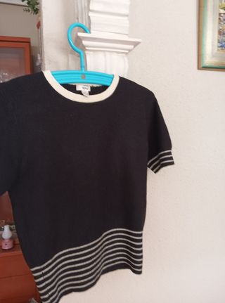 Jersey negro y blanco Mango