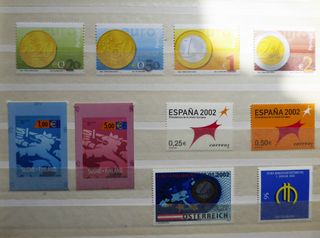 54 sellos nuevos 2001-2002, euro, 12 países UE.