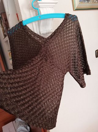 Top Dorado ocre encaje Fiesta De vestir