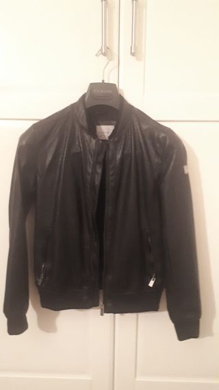 Giacca in pelle nera ragazzo 13 anni Yes Zee