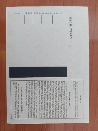 Boleto quiniela año 1970