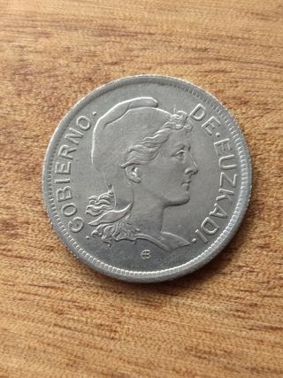 Peseta y dos pesetas Euskadi 1937