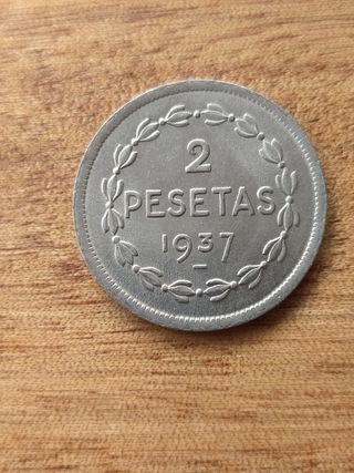 Peseta y dos pesetas Euskadi 1937