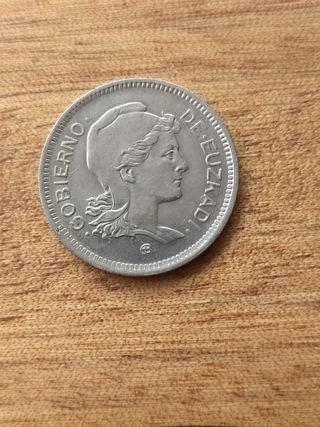 Peseta y dos pesetas Euskadi 1937