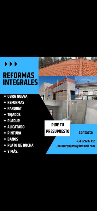 Obra nueva reformas Parquet Tejados Pladur