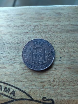 Moneda 25 céntimos de real 1858