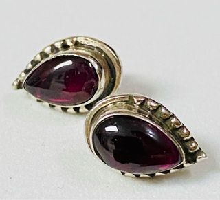 Pendientes de granate rodolita en plata ley 925