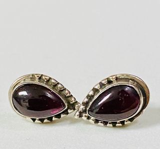 Pendientes de granate rodolita en plata ley 925