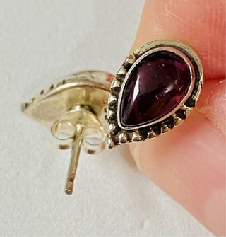 Pendientes de granate rodolita en plata ley 925