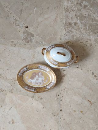 Scatolina in ceramica con piattino