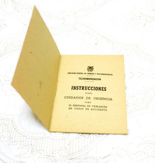 INSTRUCCIONES CUIDADOS URGENCIA CORREOS 1945