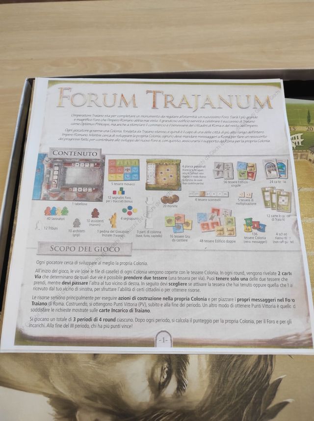 Forum Trajanum gioco da tavolo Feld