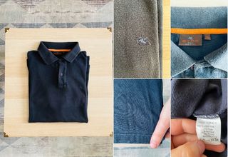 Polo Etro, XL, blu con inserti arancio