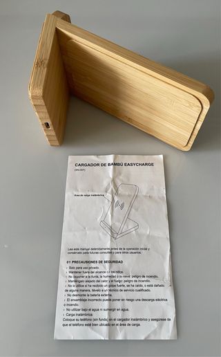 Cargador Iphone inalámbrico bambú