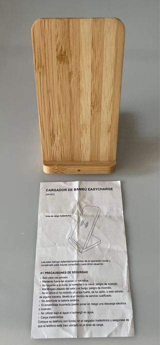 Cargador Iphone inalámbrico bambú