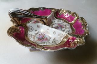 Bandeja francesa de porcelana para entremeses