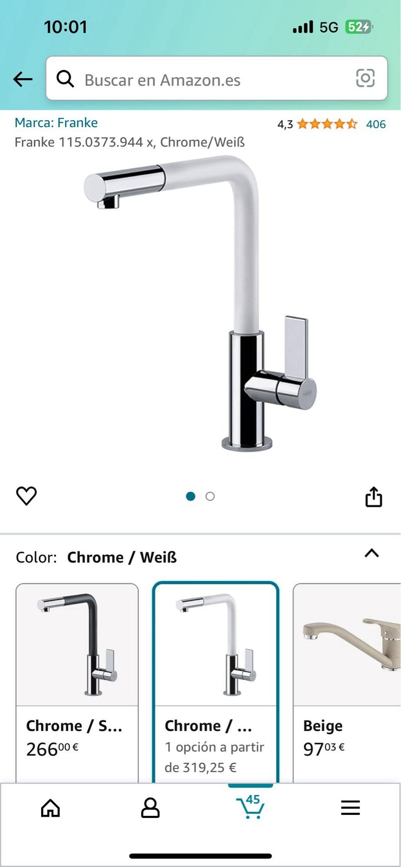 Grifo cocina Franke Neptune Evo blanco de segunda mano por 140 EUR