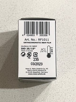 Carrete analogico - Rollei Ortho 25 Plus 35mm