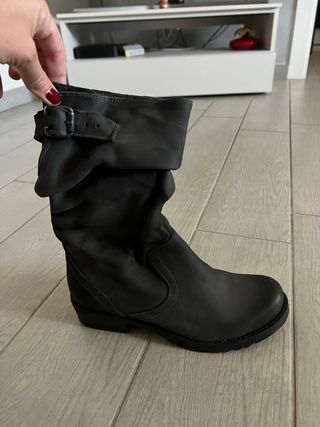 Stivaletto pelle grigio antracite