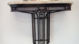 consola y espejo hierro forjado art deco-