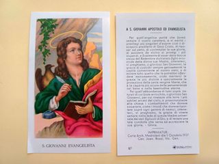 100 santini holy card SAN GIOVANNI EVANGELISTA