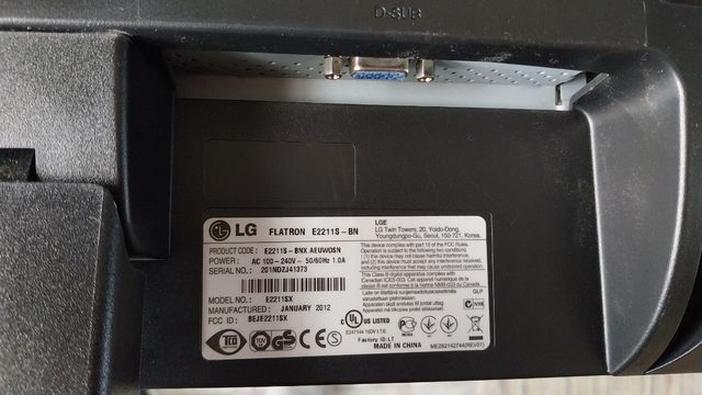 Monitor LG 22' Flatron 2211