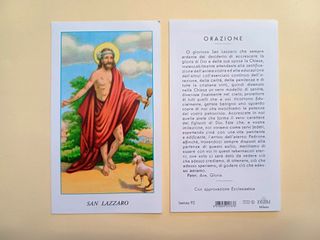 100 santini holy card SAN LAZZARO egim