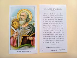 100 santini holy card SAN MARCO EVANGELISTA egim
