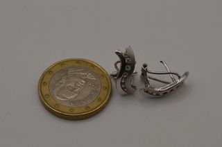PENDIENTES ORO BLANCO 18 KT CON CIRCONITAS